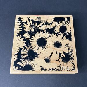Inkadinkado X-Large Wood Mounted Rubber Stamp Daisies Floral